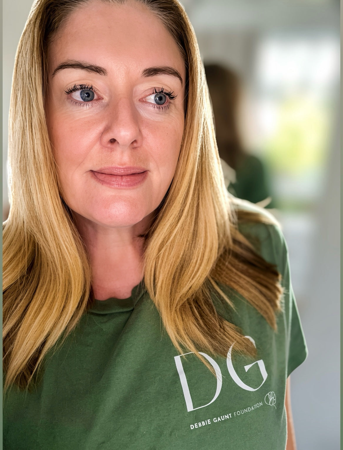 Sage DGF T-shirt front with DG logo