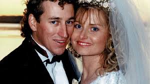 Debbie and her husband on their wedding day